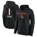 Ja'Marr Chase Cincinnati Bengals Damen-Pullover-Kapuzenpullover mit Wordmark-Spielername und -Nummer für Damen – Schwarz