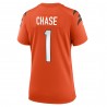 Ja'Marr Chase Cincinnati Bengals Nike Damen-Spieltrikot – Orange