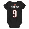 Joe Burrow Cincinnati Bengals Kleinkind-Mainliner-Body mit Spielernamen und Nummer – Schwarz