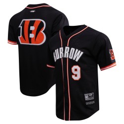 Joe Burrow Cincinnati Bengals Pro Standard Mesh Button-Up Baseball-Trikot – Schwarz