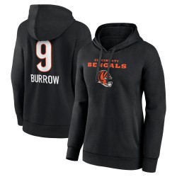 Joe Burrow Cincinnati Bengals Damen Team Wordmark Pullover Hoodie – Schwarz