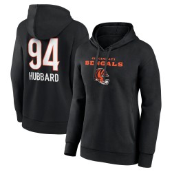 Sam Hubbard Cincinnati Bengals Damen-Pullover-Hoodie mit Team-Wordmark-Spielername und -Nummer – Schwarz