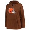 Nick Chubb Cleveland Browns Profile Damen-Pullover-Kapuzenpullover mit Spielernamen und -nummer in Übergröße – Braun