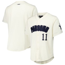 Micah Parsons Dallas Cowboys Pro Standard-Baseballtrikot mit Namen und Nummer, dreifarbig, mit Knöpfen – Creme