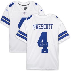 Dak Prescott Dallas Cowboys Fanatics Authentisches signiertes weißes Nike Limited-Trikot