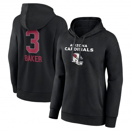 Budda Baker Arizona Cardinals Damen-Pullover-Hoodie mit Team-Wordmark-Spielername und -nummer – Schwarz