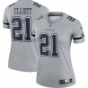 Ezekiel Elliott Dallas Cowboys Nike Inverted Legend Player Performance-Oberteil für Damen – Grau