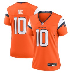 Bo Nix Denver Broncos Nike Damen-Spieltrikot – Orange