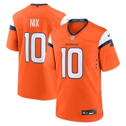 Bo Nix Denver Broncos Nike Spieler-Spieltrikot – Orange