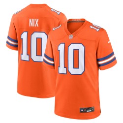 Bo Nix Denver Broncos Nike Mile High Collection 1977 Throwback Player Game Jersey – Orange