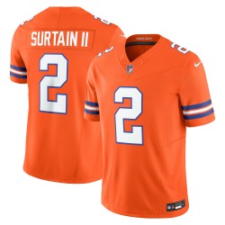 Patrick Surtain II Denver Broncos Nike Alternate Mile High Collection 1977 Throwback Vapor F.U.S.E. Limitiertes Trikot – Orange