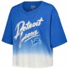 Aidan Hutchinson Detroit Lions Majestic Threads Dip-Dye-Crop-Top mit Spielernamen und Nummer für Damen – Blau/Weiß