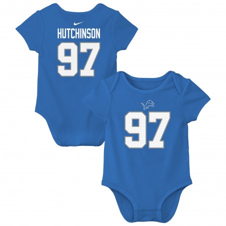 Aidan Hutchinson Detroit Lions Nike Baby-Body mit Namen und Nummer für Kleinkinder – Blau