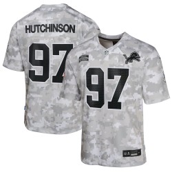 Aidan Hutchinson Detroit Lions Nike Jugend 2024 Salute to Service Spieltrikot – Arctic Camo