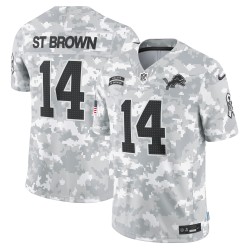 Amon-Ra St. Brown Detroit Lions Nike 2024 Salute to Service Limited Trikot – Arctic Camo