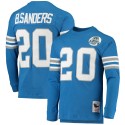 Barry Sanders Detroit Lions Mitchell & Ness 1993 Ruhestandsspielername und -nummer Langarmshirt – Blau