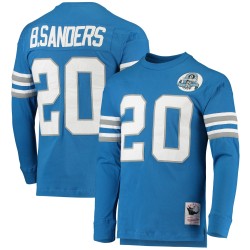 Barry Sanders Detroit Lions Mitchell & Ness 1993 Ruhestandsspielername und -nummer Langarmshirt – Blau