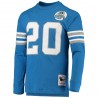 Barry Sanders Detroit Lions Mitchell & Ness 1993 Ruhestandsspielername und -nummer Langarmshirt – Blau