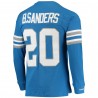 Barry Sanders Detroit Lions Mitchell & Ness 1993 Ruhestandsspielername und -nummer Langarmshirt – Blau