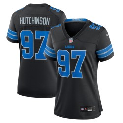 Aidan Hutchinson Detroit Lions Nike Damen-Ausweichtrikot für das 2. Spiel – Schwarz