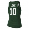 Jordan Love Green Bay Packers Majestic Threads Tri-Blend-Tanktop mit Namen und Nummer für Damen – Grün