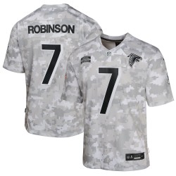 Bijan Robinson Atlanta Falcons Nike Jugend 2024 Salute to Service Spieltrikot – Arctic Camo