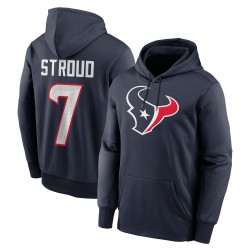 C.J. Stroud Houston Texans Nike Player Name & Number Performance Pullover-Hoodie – Marineblau