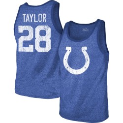 Jonathan Taylor Indianapolis Colts Majestic Threads Tri-Blend-Tanktop mit Spielernamen und -nummer – Heathered Royal