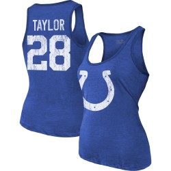 Jonathan Taylor Indianapolis Colts Majestic Threads Tri-Blend-Tanktop mit Spielernamen und Nummer für Damen – Royalblau