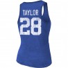 Jonathan Taylor Indianapolis Colts Majestic Threads Tri-Blend-Tanktop mit Spielernamen und Nummer für Damen – Royalblau