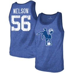 Quenton Nelson Indianapolis Colts Majestic Threads Tri-Blend-Tanktop mit Namen und Nummer – Heathered Royal