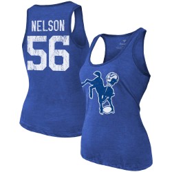 Quenton Nelson Indianapolis Colts Majestic Threads Tri-Blend-Tanktop mit Namen und Nummer für Damen – Heathered Royal