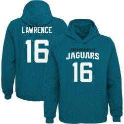 Trevor Lawrence Jacksonville Jaguars Youth Mainliner Spielername und Nummer Pullover Hoodie – Blaugrün