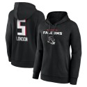 Drake London Atlanta Falcons Damen-Pullover-Hoodie mit Team-Wordmark-Spielername und -nummer – Schwarz