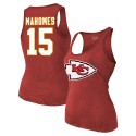 Patrick Mahomes Kansas City Chiefs Majestic Threads Tri-Blend-Tanktop mit Namen und Nummer für Damen – Rot