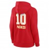 Isiah Pacheco Kansas City Chiefs Frauen-Team-Wordmark-Spielername und -Nummer Pullover-Hoodie – Rot