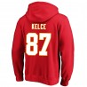 Travis Kelce Kansas City Chiefs Fanatics Super Bowl LVIII Big & Tall Pullover-Hoodie mit Namen und Nummer – Rot