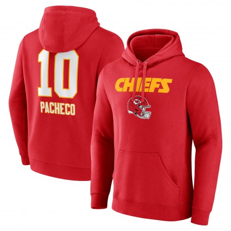 Isiah Pacheco Kansas City Chiefs Team Wordmark Spielername und Nummer Pullover Hoodie – Rot