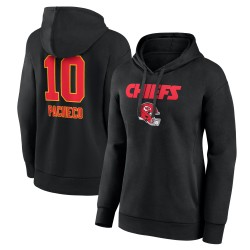 Isiah Pacheco Kansas City Chiefs Damen-Pullover-Hoodie mit Team-Wordmark-Spielername und -nummer – Schwarz