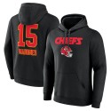 Patrick Mahomes Kansas City Chiefs Team Wordmark Spielername und Nummer Pullover Hoodie – Schwarz