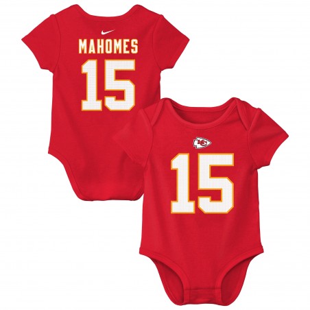 Patrick Mahomes Kansas City Chiefs Nike Bodysuit mit Spielernamen und Nummer für Neugeborene und Kleinkinder – Rot