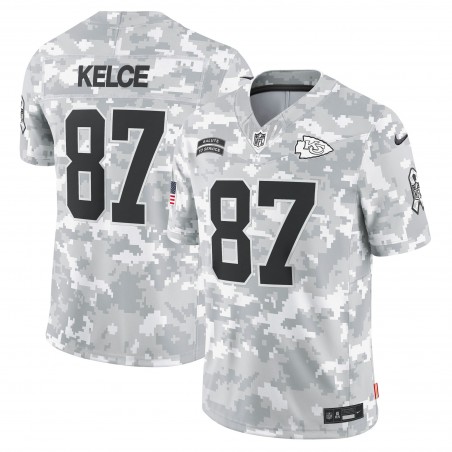 Travis Kelce Kansas City Chiefs Nike 2024 Salute to Service Limited Trikot – Arctic Camo