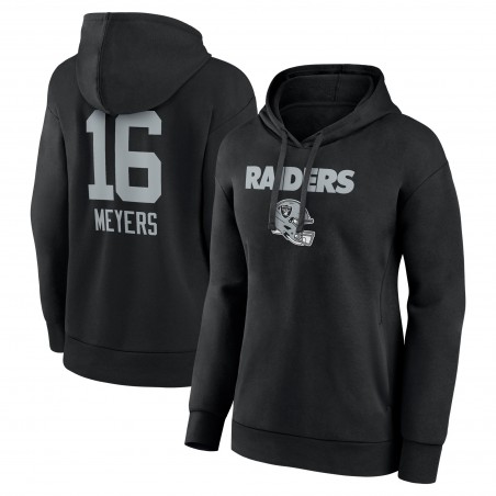 Jakobi Meyers Las Vegas Raiders Damen-Pullover-Hoodie mit Team-Wordmark-Spielername und -Nummer – Schwarz