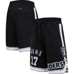 Davante Adams Las Vegas Raiders Pro Standard-Shorts mit Spielernamen und Nummer – Schwarz