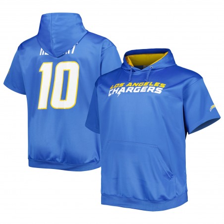 Justin Herbert Los Angeles Chargers Big & Tall Kurzarm-Pullover-Hoodie – Pulverblau