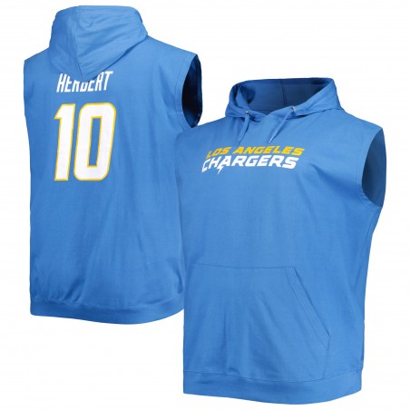 Justin Herbert Los Angeles Chargers Profile Big & Tall Muscle Pullover Hoodie – Pulverblau