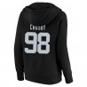 Maxx Crosby Las Vegas Raiders Fanatics Damen-Pullover-Hoodie mit Spielername und -nummer in Übergröße mit V-Ausschnitt – Schwarz