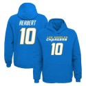 Justin Herbert Los Angeles Chargers Youth Mainliner Spielername und Nummer Pullover Hoodie – Pulverblau