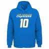 Justin Herbert Los Angeles Chargers Youth Mainliner Spielername und Nummer Pullover Hoodie – Pulverblau