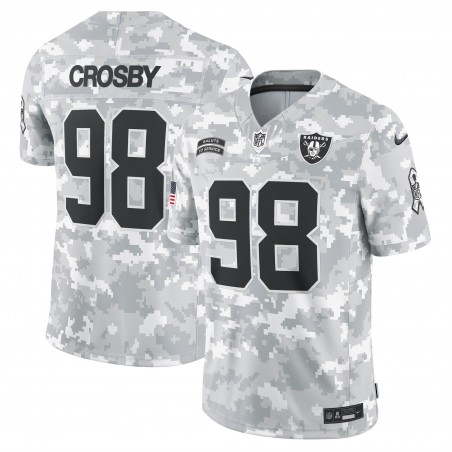 Maxx Crosby Las Vegas Raiders Nike 2024 Salute to Service Limited Trikot – Arctic Camo